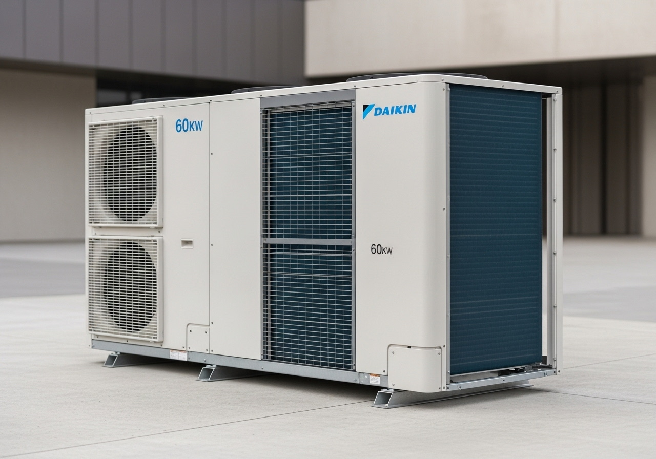 Professional 60kW Daikin heat pump installation Marbella Costa del Sol HVAC systems Costa del Sol electrical HVAC installation